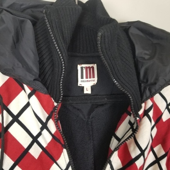 Isola Marras red check plaid sleeveless dress with hood, nwot, size L - Picture 6 of 13